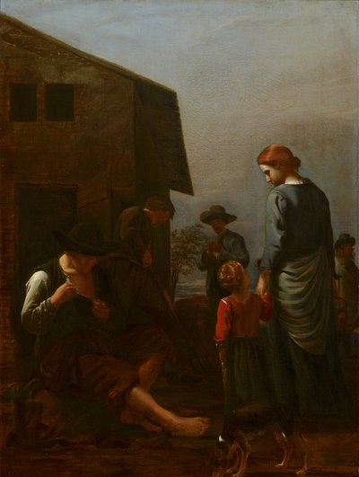 Bondefamilie med mann som fjerner lopper fra seg selv, 1656-60 av Michael Sweerts