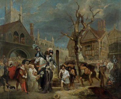 Martyrdom of Bishop Hooper (olje på lerret) av Michael William Sharp