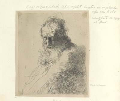 Bust van en old man met baard Samling av åttifem originaltrykk (serietittel) av Michael Willmann (attributed to)