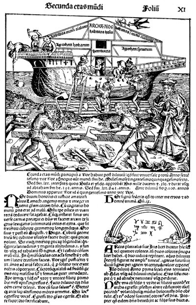 Side fra boken The Nuremberg Chronicle, av Hartmann Schedel, 1493. av Michael Wolgemut
