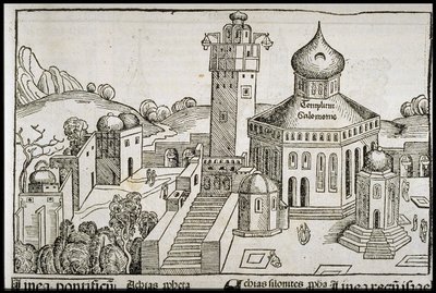 Templum Salomonie fra Schedels Chronicle of the World, ca 1493. av Michael Wolgemut