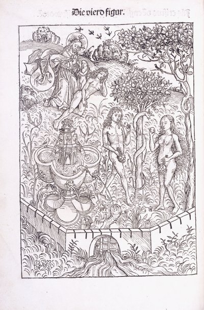 Adam og Eva i Edens hage, 1491 av Michael Wolgemuth