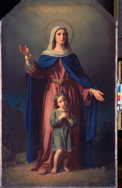Martyren Cyr av Tarsus (eller Antiokia) (død rundt 304) og hans mor Sainte Julitte (eller Juliette) (død rundt 304) - Martyr Cyricus av Tarsus og hans mor Julita - Maleri av Mikhail Ivanovich Skotti (1814-1861) , olje på lerret. Russisk kunst fra 1800-tall av Michail Ivanovich Skotti