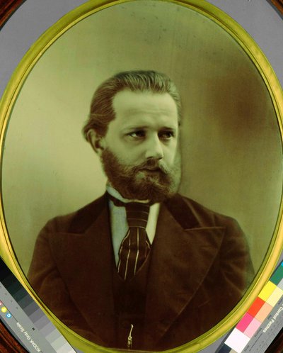Portrett av komponisten Piotr Tchaikovsky (Pyotr Petr Ilitch Tchaikovski) (Tchaikowsky) (1840-1893). Fototypi av Michail Michailoich Panov (1836-1894). State P.I. Tchaikovsky Memorial Museum, Klin av Michail Michailovich Panov