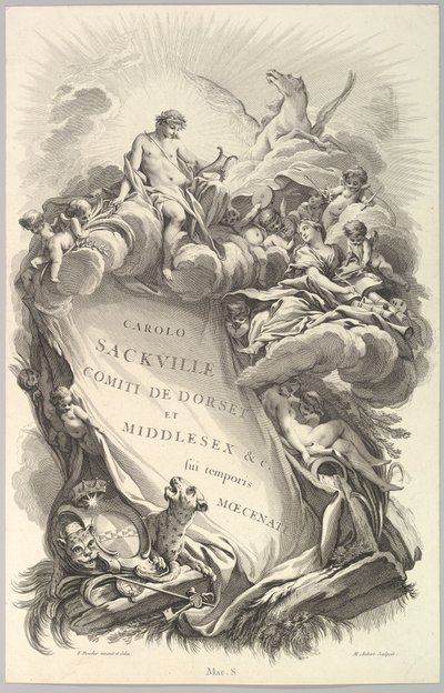 Frontispice for graven til Charles Sackville, jarl av Dorset Frontispice for ..., ca. 1736. av Michel Aubert