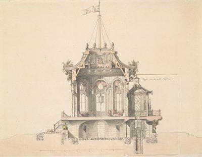 Prosjekt for en kinesisk paviljong, n.d. av Michel Barthelemy Hazon