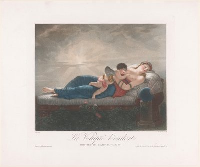 Personifisering av Lust (Voluptas) og Amor, sover i en seng La Volupte l