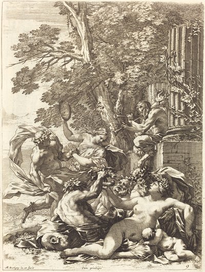 Bacchante med sovende barn av Michel Dorigny