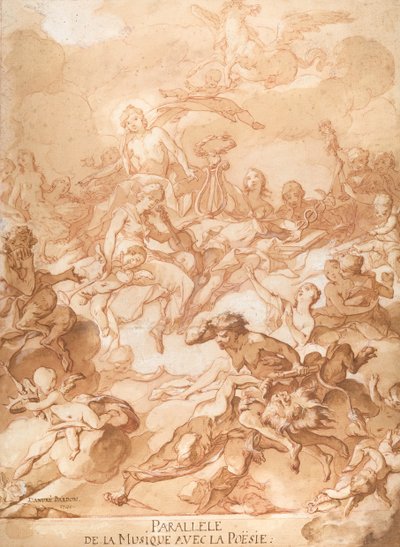 En allegori som sammenligner musikk og poesi, 1740. av Michel Francois Dandre Bardon