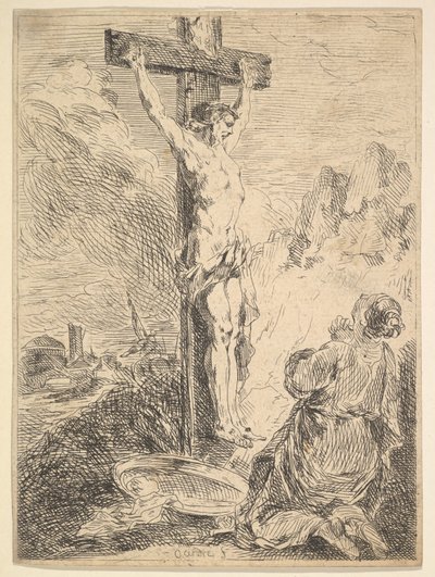 Maria Magdalena ber ved foten av korset, 1720-83. av Michel Francois Dandre Bardon