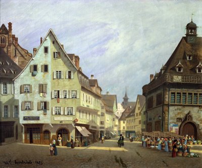 Place du Marche-aux-Fruits, Colmar, 1875 av Michel Hertrich