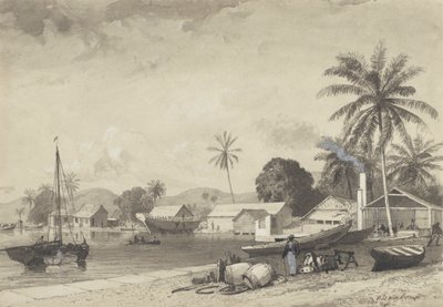 Corbeaux Town, Port of Spain av Michel Jean Cazabon