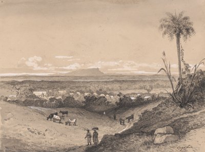 Landsbyen Arima og Mount Tamana av Michel Jean Cazabon