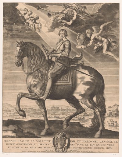 Ridesportrett av Bernard de Foix de la Valette, hertugen av Epernon av Michel Lasne