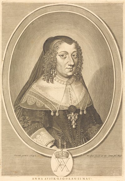Anne av Østerrike av Michel Lasne after Jean Nocret