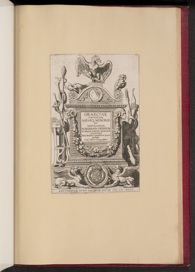 Tittelside for Hubert Goltzius, Graeciae Vniversae Asiaeq. Medaljer fra Minor og øyene av Michel Lasne after Sir Peter Paul Rubens