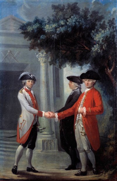 Den franske revolusjonen: "The Union of Three Orders"". Representasjon av deputatene til presten, adelen og den tredje staten (tredje staten). Symbolet på den frie makoneri er representert til venstre. Maleri av Michel-Nicolas (Michel Nicolas) Perseval ( av Michel Nicolas Perseval