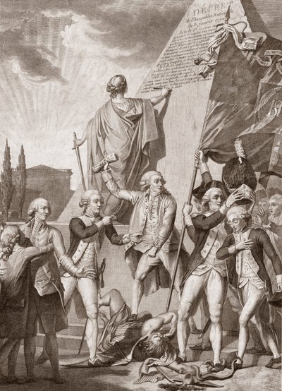 Michel Picquenot (1747-1814). Allegories of Philosophy and Patriotism, winners on the demon of forjudices - Philosophy et le Patriotisme victors du demon des Prejudices - av Michel Picquenot (1747-1814). av Michel Picquenot