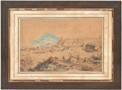 En av fire utsikter over Chateau d'Hauteville St-Légier, Vevey, Sveits av Michel Vincent Brandoin or Brandouin