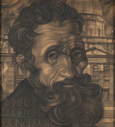 Portrett av Michel Angelo Buonarroti av Michel de Klerk