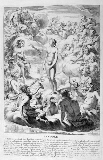 Pandoras-eske, 1655 av Michel de Marolles