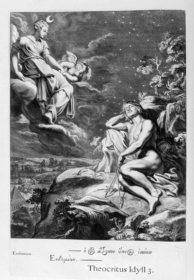 Månen og Endymion, 1655 av Michel de Marolles