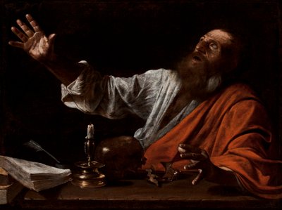 The Vision of Saint Jerome, første halvdel av 1600-tallet (olje på lerret) av Michelangelo (follower of) Caravaggio