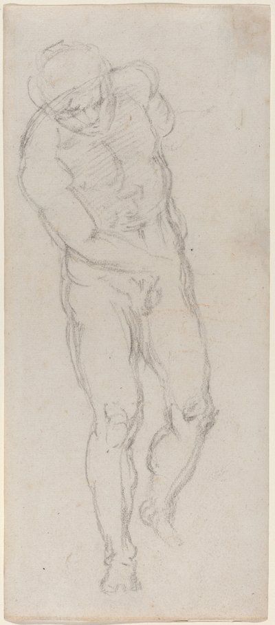 Naken mann [recto] av Michelangelo