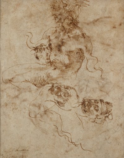 En figur som ligner en Triton, c1490-1560 av Michelangelo Buonarroti