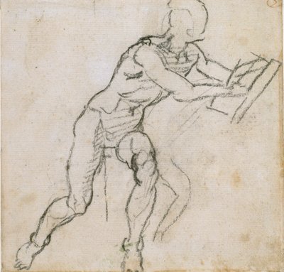 En naken sittende mann, c1490-1560 av Michelangelo Buonarroti