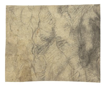 En naken mann sett bakfra av Michelangelo Buonarroti