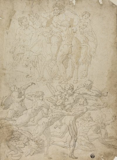 Bueskyttere som skyter mot en Herm, Triumph of Bacchus og andre studier av Michelangelo Buonarroti