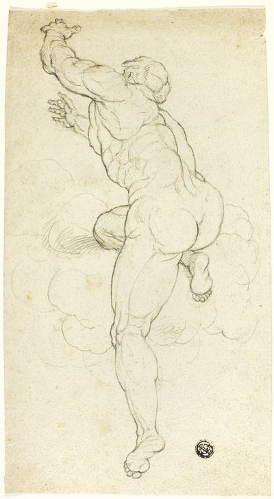 Stigende naken mann av Michelangelo Buonarroti