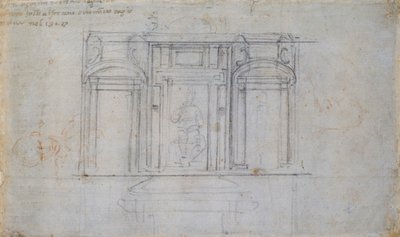 Design for en av Medici-gravene, tidlig på 1500-tallet av Michelangelo Buonarroti