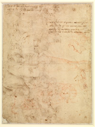 Figurstudie av Michelangelo Buonarroti