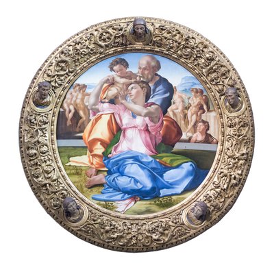 Hellig familie med den unge døperen Johannes, kjent som "Doni tondo" av Michelangelo Buonarroti