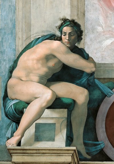 Ignudo Det sixtinske kapells tak i Vatikanet, 1508-1512. av Michelangelo Buonarroti