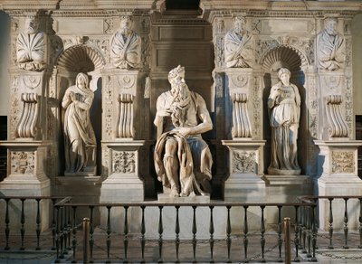 Italia, Roma, Basilica of St. Peter, Rachel, Moses og Leah, detalj fra graven til Julius II, ca. 1515, av Michelangelo (1475-1564) av Michelangelo Buonarroti