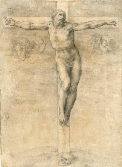 Korsfestelse med to engler av Michelangelo Buonarroti