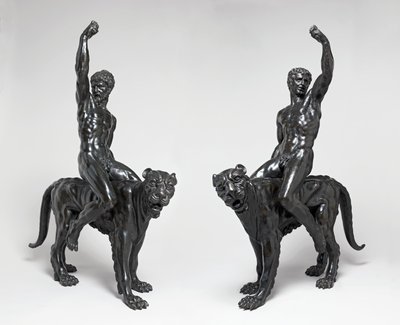 Naken Bacchants som rir pantere, ca. 1506-08 (bronse) av Michelangelo Buonarroti