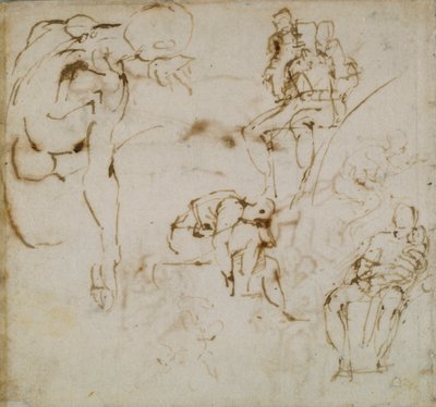 Side fra en skissebok, c1490-1560 av Michelangelo Buonarroti