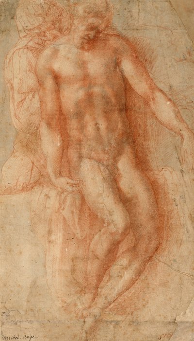 Pieta, ca. 1530-36 (rødt kritt) av Michelangelo Buonarroti