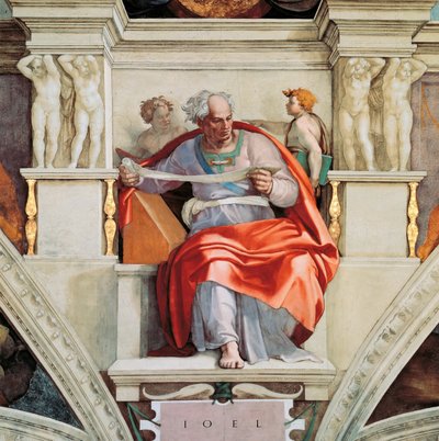 Profeter og sibyller: Joel Det sixtinske kapells tak i Vatikanet, 1508-1512. av Michelangelo Buonarroti