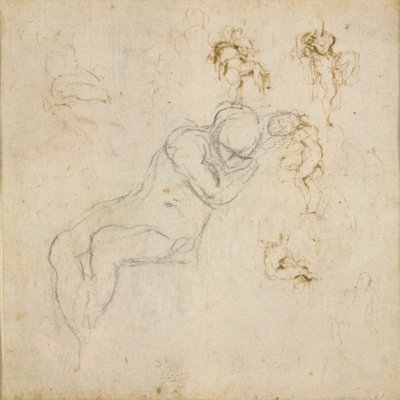 Recto: Eight Figure Studies. Verso: Figure Study, c1490-1560   1165221   no       norwegian Successfully Translated  Original: Rotterne Translat: Rotterne 1269726 no norwegian Successfully Translated Original: Vier geiten Pictura (series title on object) T av Michelangelo Buonarroti