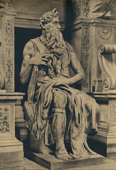 Roma - St. Peters kirke i Vinculis - Moses, av MIchelangelo, 1910 av Michelangelo Buonarroti