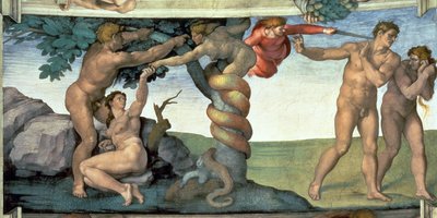 Det sixtinske kapells tak (1508-12): Menneskets fall av Michelangelo Buonarroti