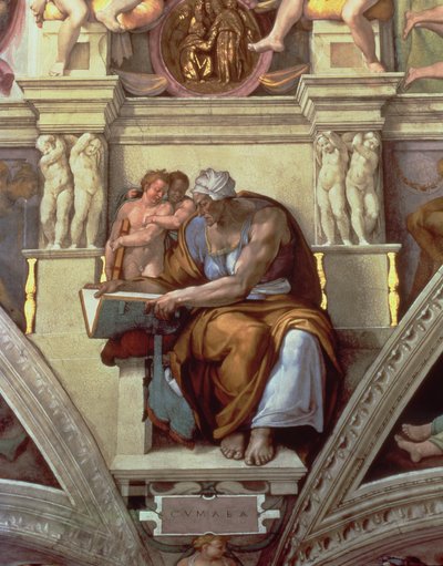 Tak i det sixtinske kapell: Cumaean Sibyl av Michelangelo Buonarroti