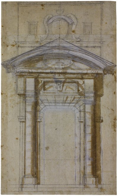 Studie for Porta Pia i Roma, ca 1561 av Michelangelo Buonarroti