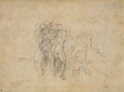 Studie for den siste dommen (grafitt på papir) av Michelangelo Buonarroti