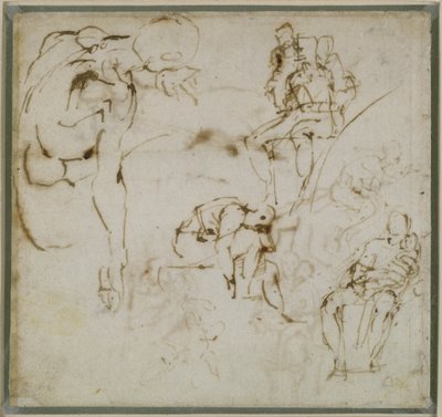 Studie av figurer, ca. 1511 av Michelangelo Buonarroti